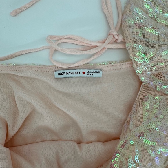 🌸 Lucy in the Sky Iridescent Sequin Bodycon Dress – Size Small - Picture 4 of 9